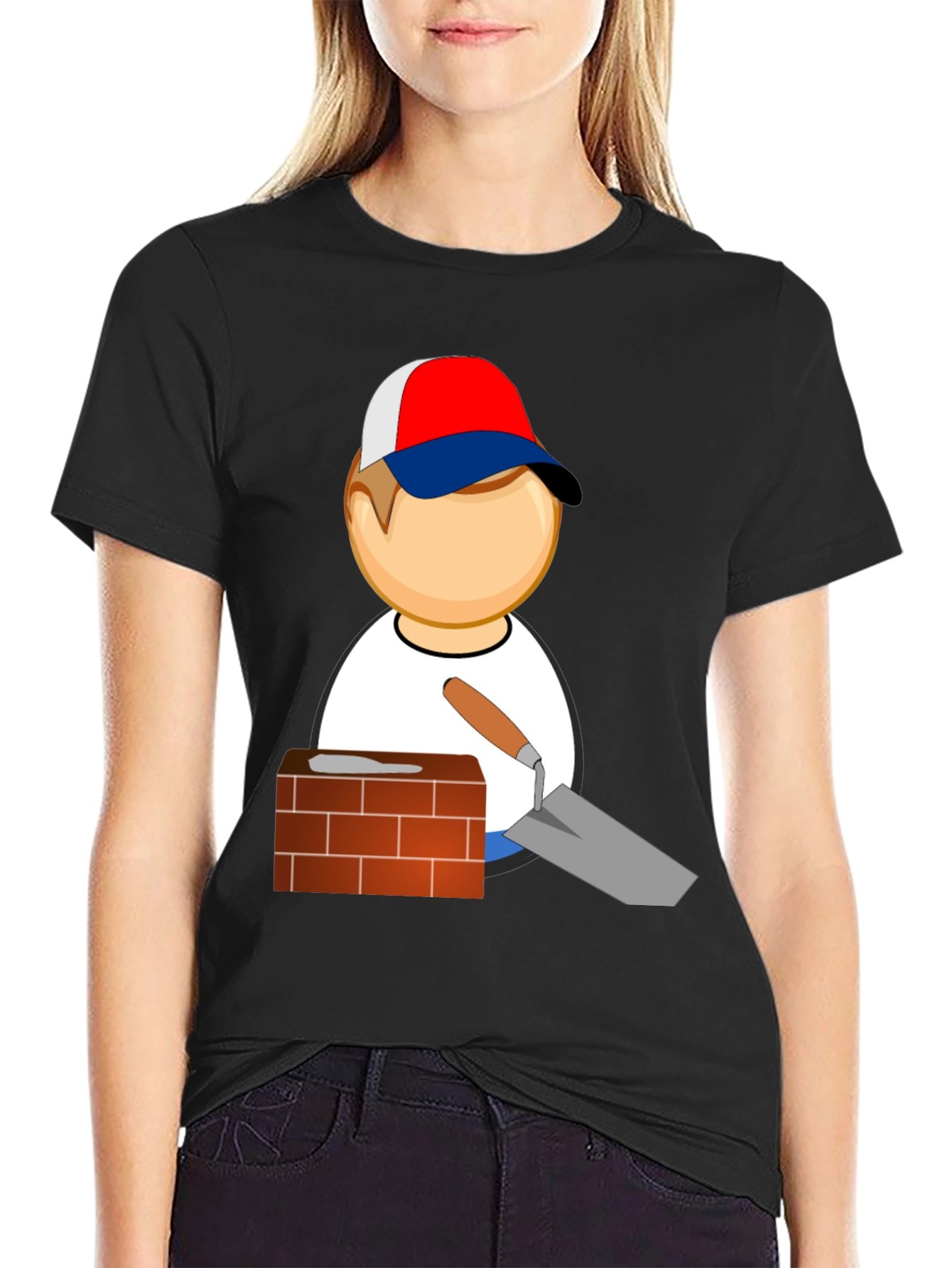Camiseta Negra con Diseño de Constructor