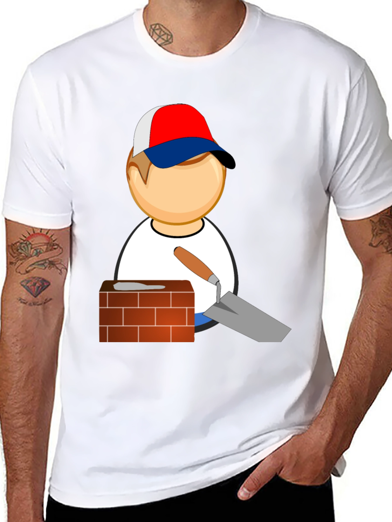 Camiseta Negra con Diseño de Constructor