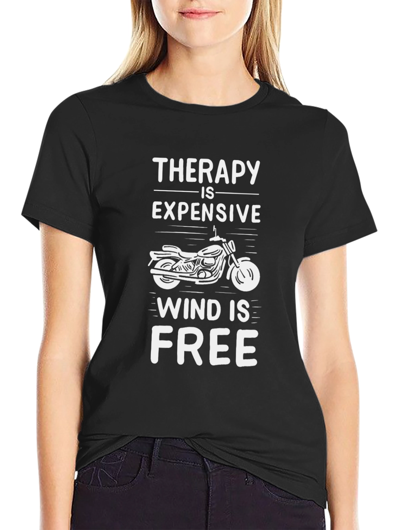 Camiseta Negra Motociclismo: Terapia Barata
