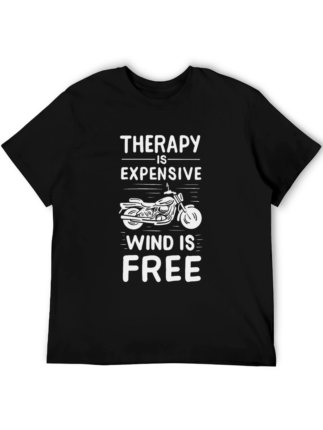 Camiseta Negra Motociclismo: Terapia Barata