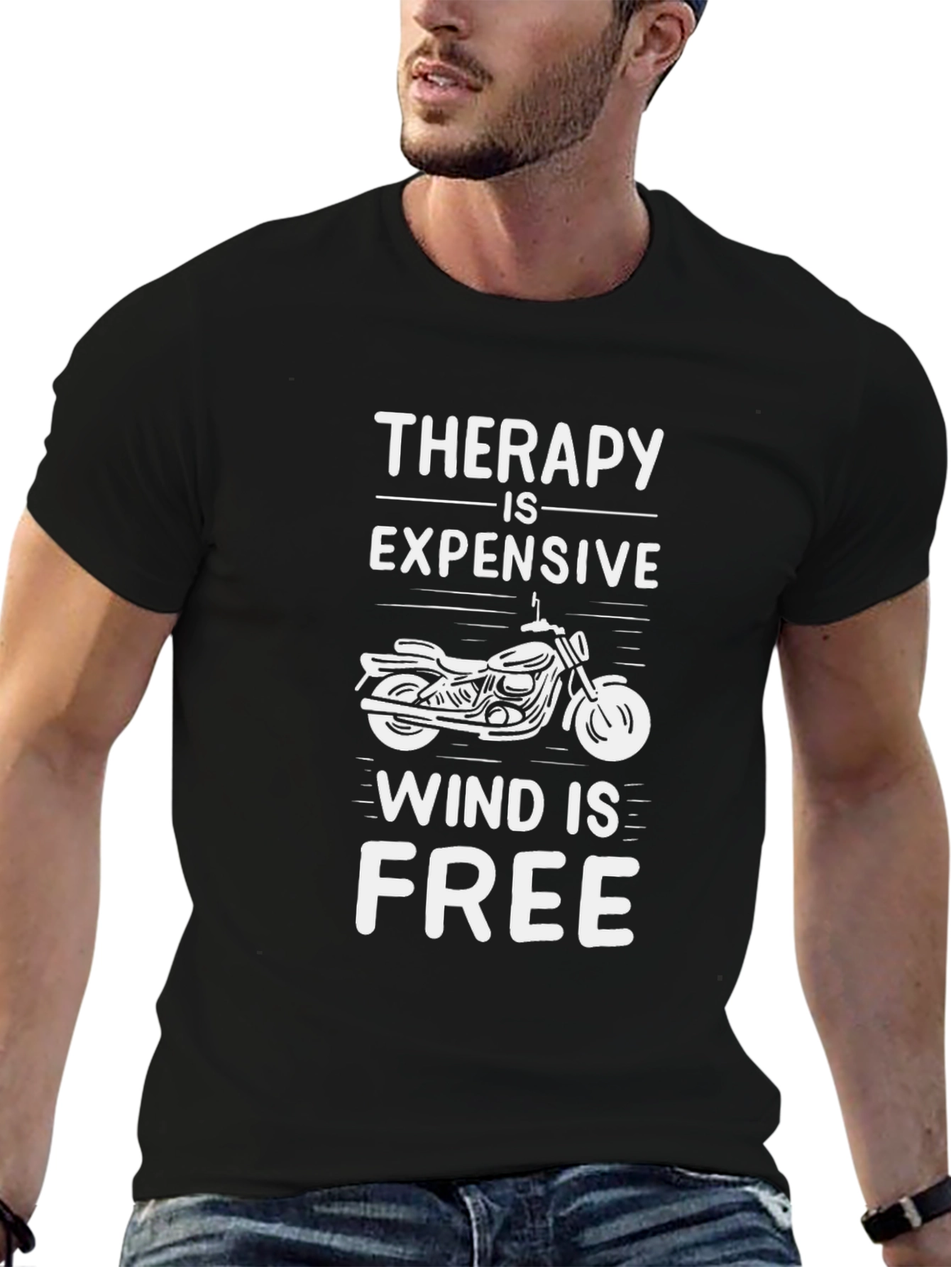 Camiseta Negra Motociclismo: Terapia Barata