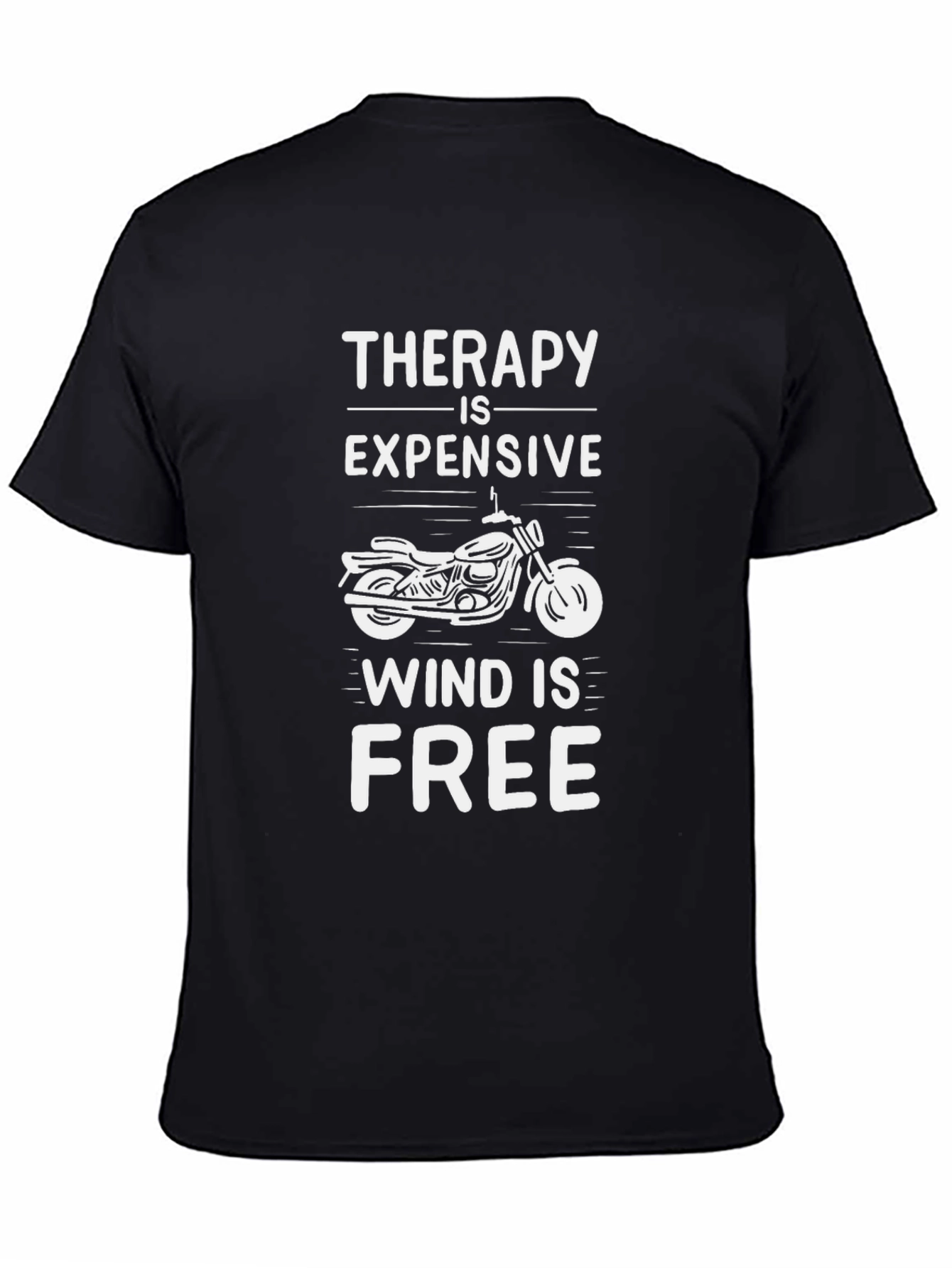Camiseta Negra Motociclismo: Terapia Barata