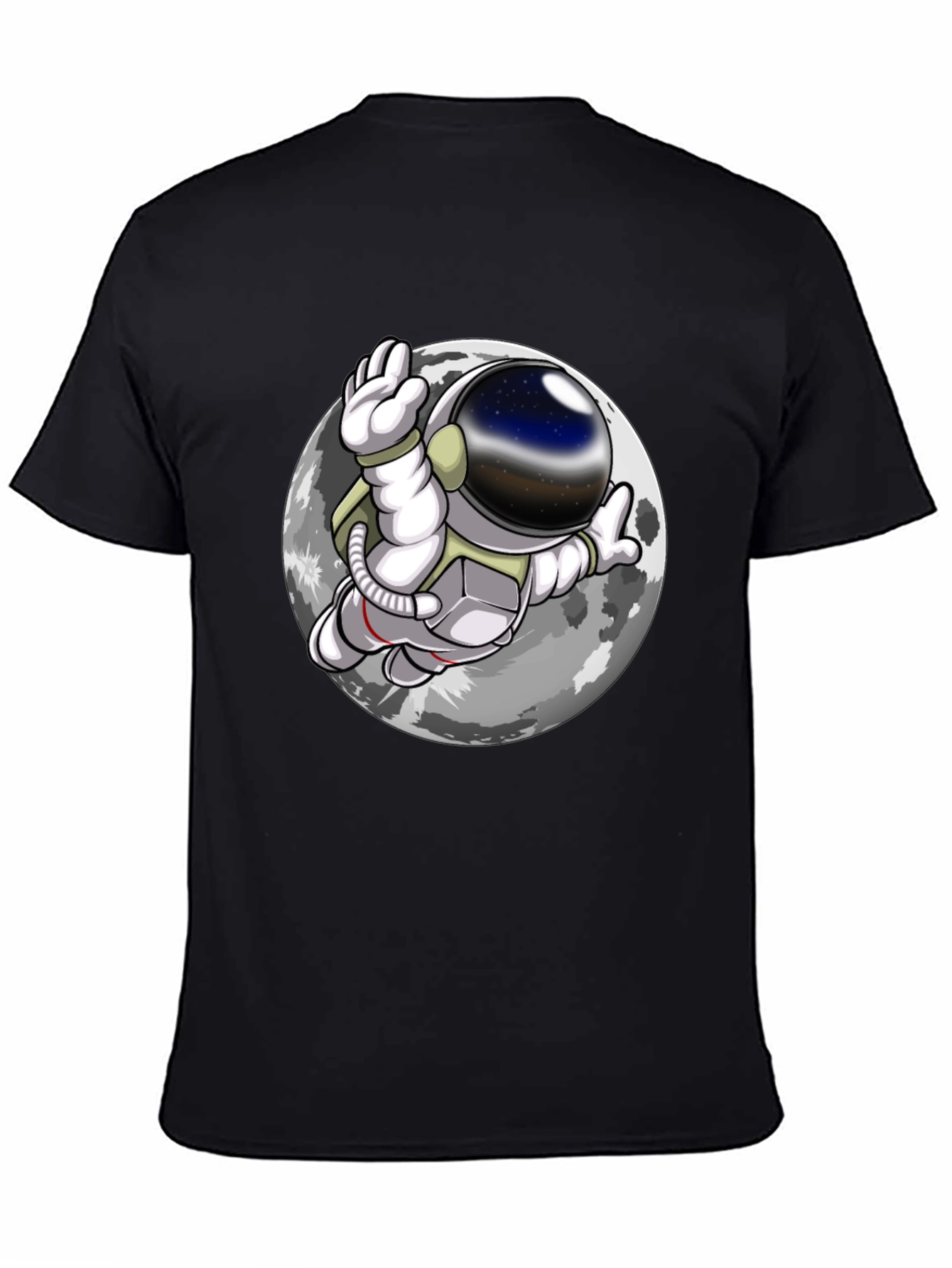 Camiseta Hombre Astronauta Luna Negra