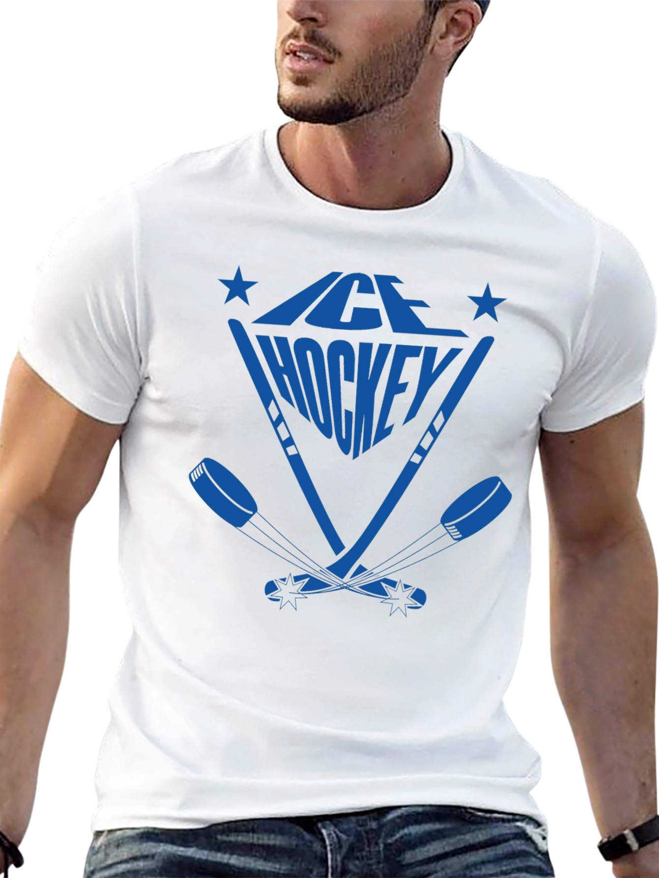 Camiseta Negra Hockey sobre Hielo
