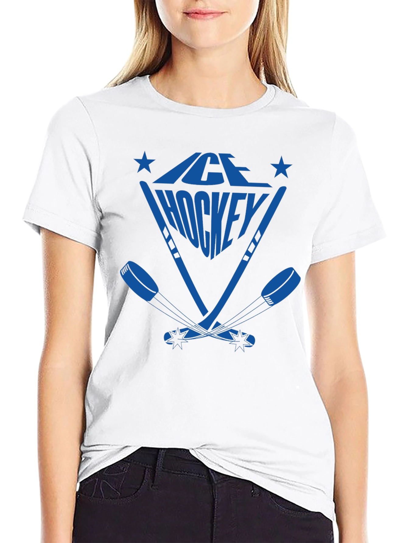 Camiseta Negra Hockey sobre Hielo