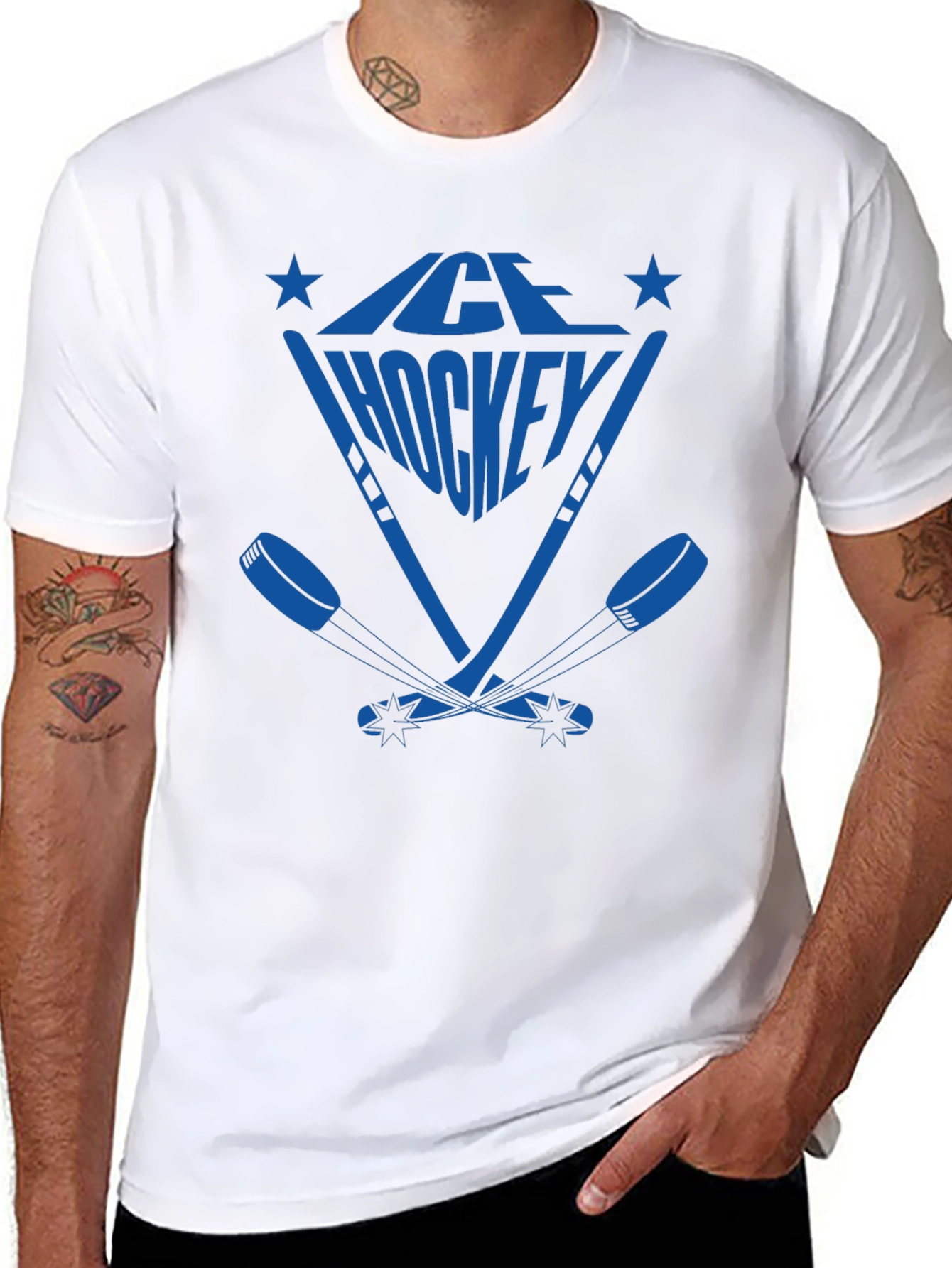 Camiseta Negra Hockey sobre Hielo