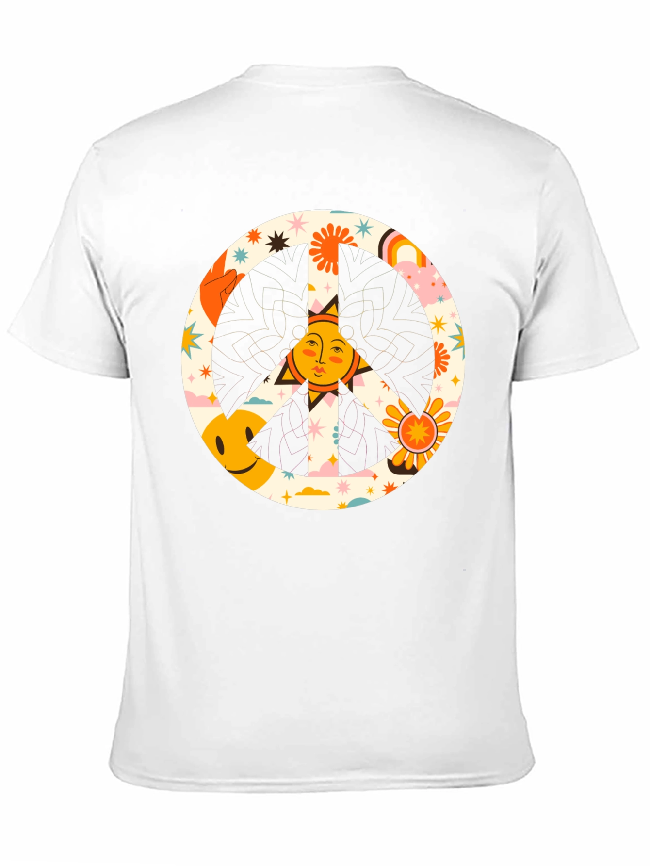 Camiseta Negra Hippie con Símbolo de la Paz