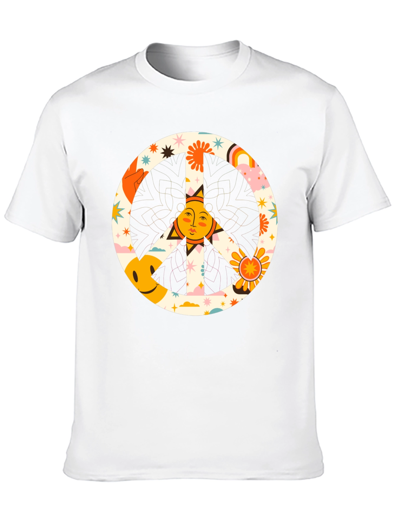 Camiseta Negra Hippie con Símbolo de la Paz