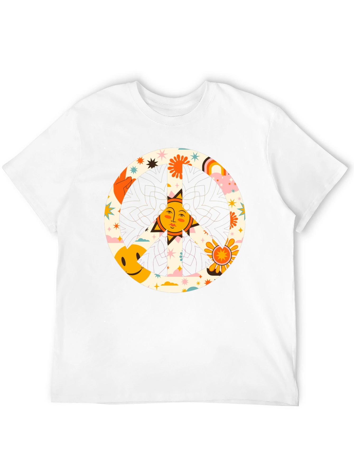 Camiseta Negra Hippie con Símbolo de la Paz