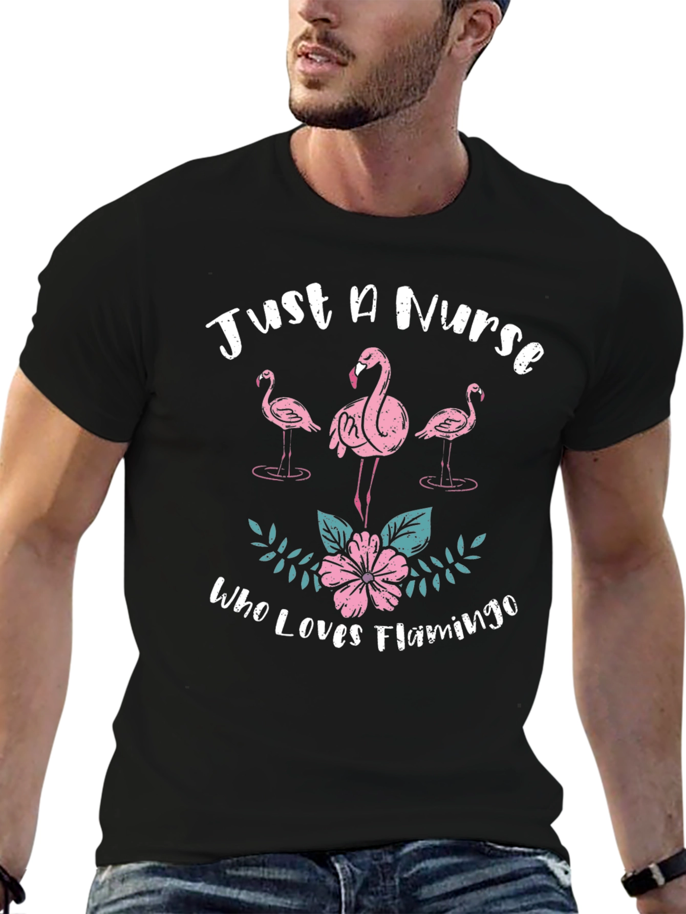 Camiseta Negra Solo Una Enfermera Que Ama Los Flamencos