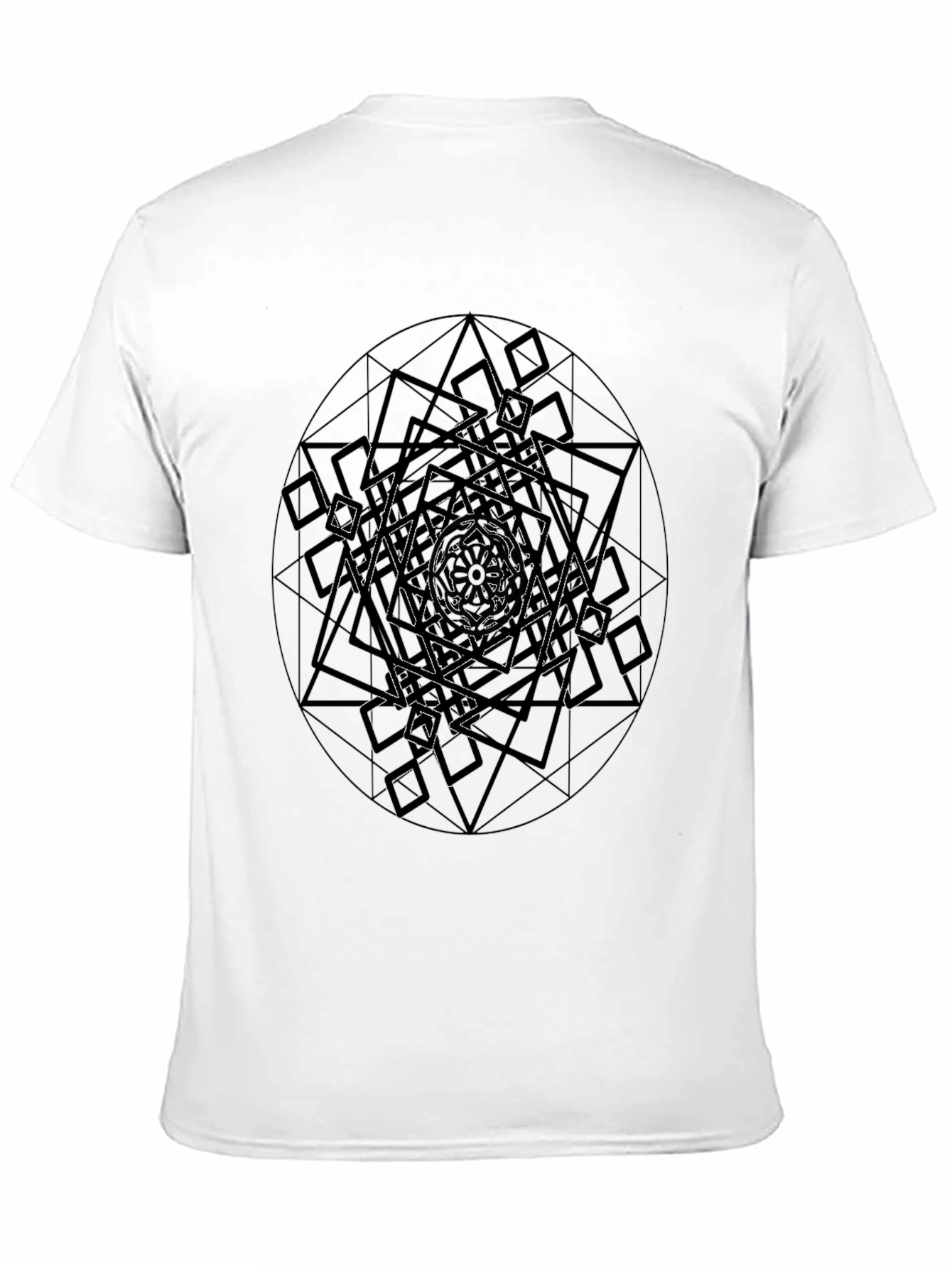 Camiseta Negra Hombre Diseño Geométrico