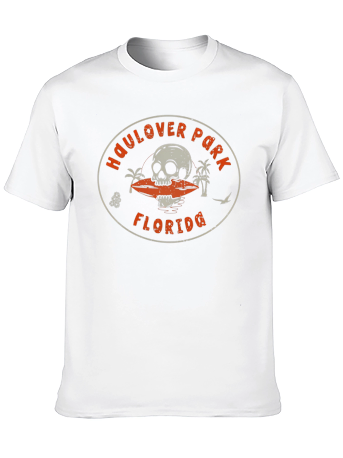 Camiseta Negra Haulover Park Florida Cráneo Surf