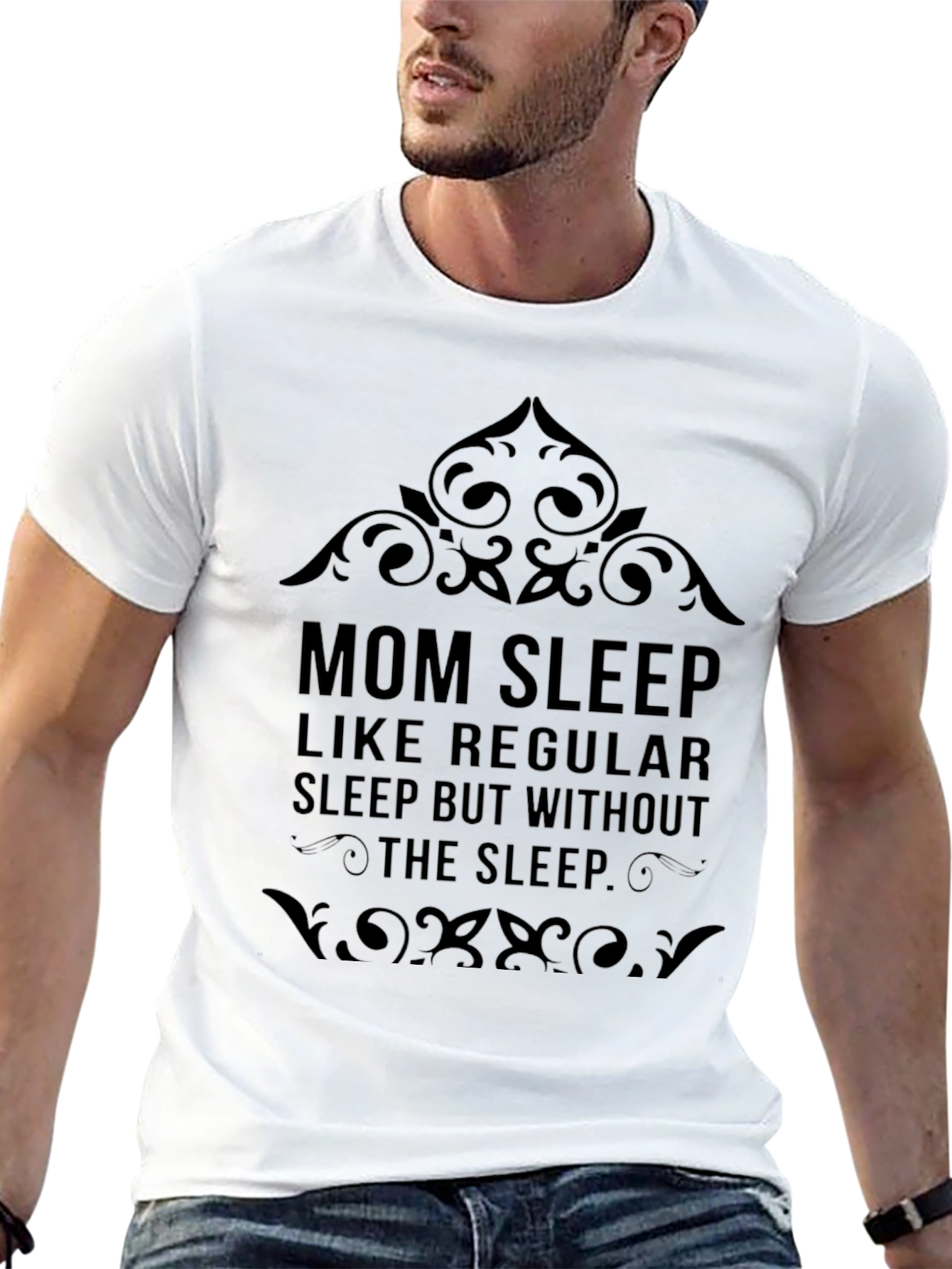 Camiseta Negra: Mom Sleep - Humor para Madres