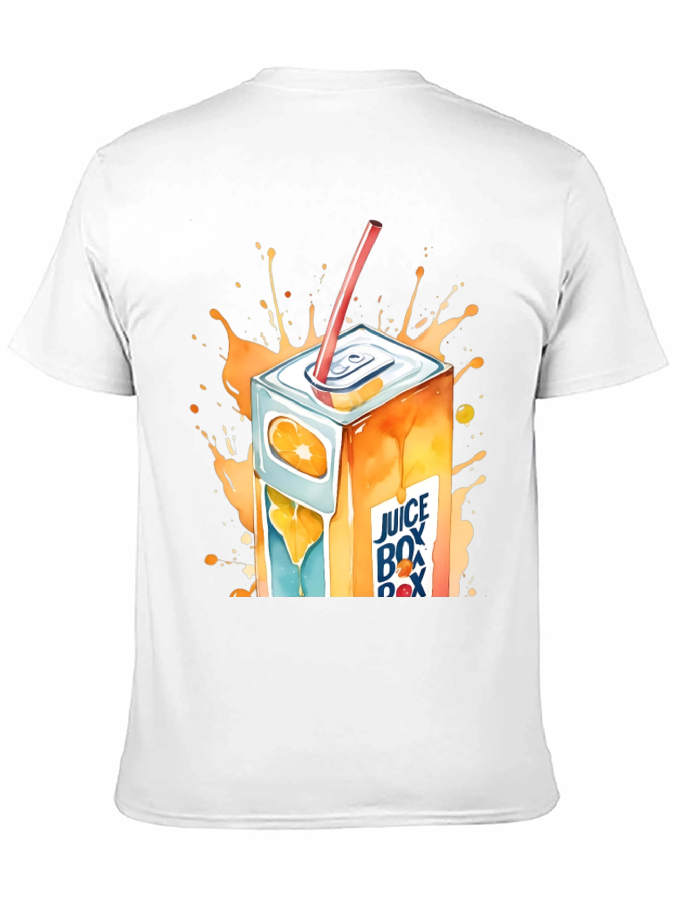 Camiseta Negra con Diseño de Caja de Jugo