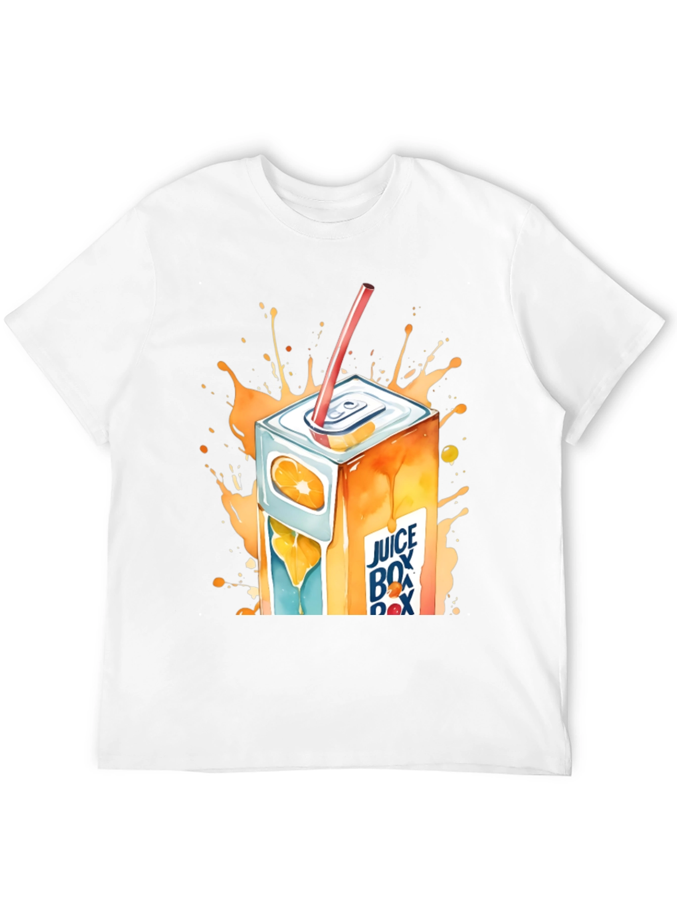 Camiseta Negra con Diseño de Caja de Jugo