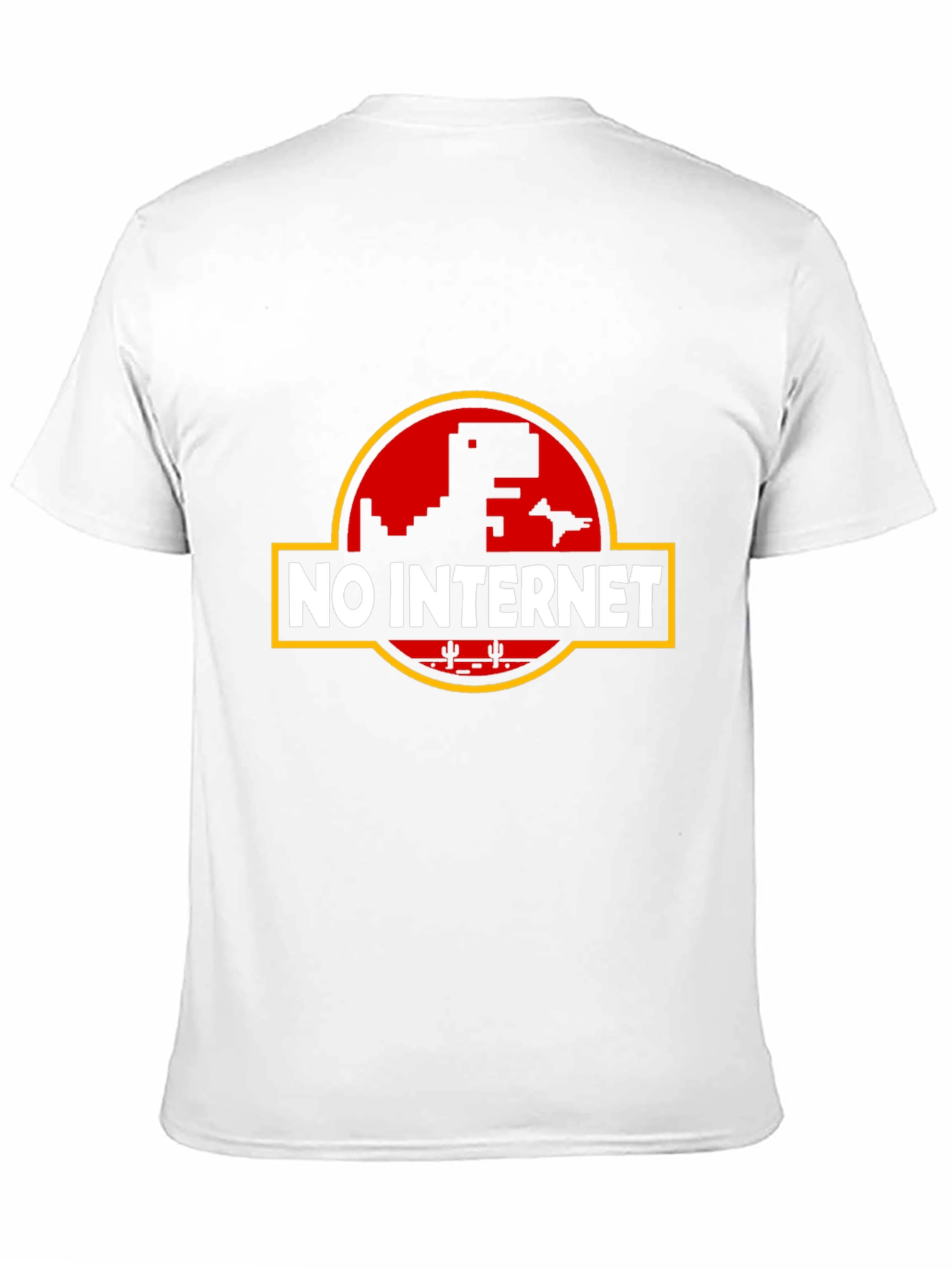 Camiseta Negra Sin Internet con Diseño Retro