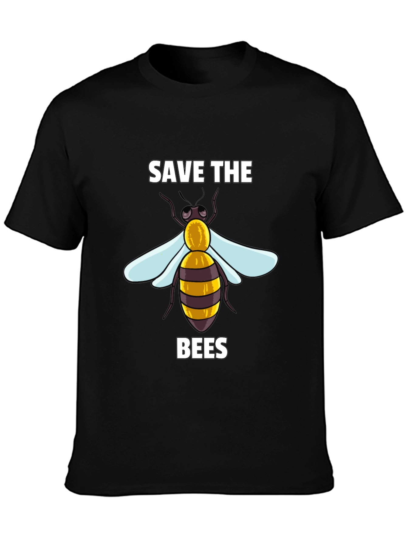 Camiseta Negra Save The Bees con Diseño de Abeja