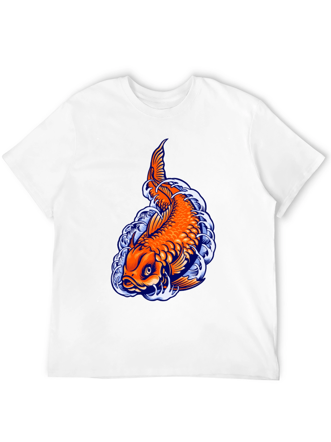 Camiseta Negra con Diseño de Carpa Koi