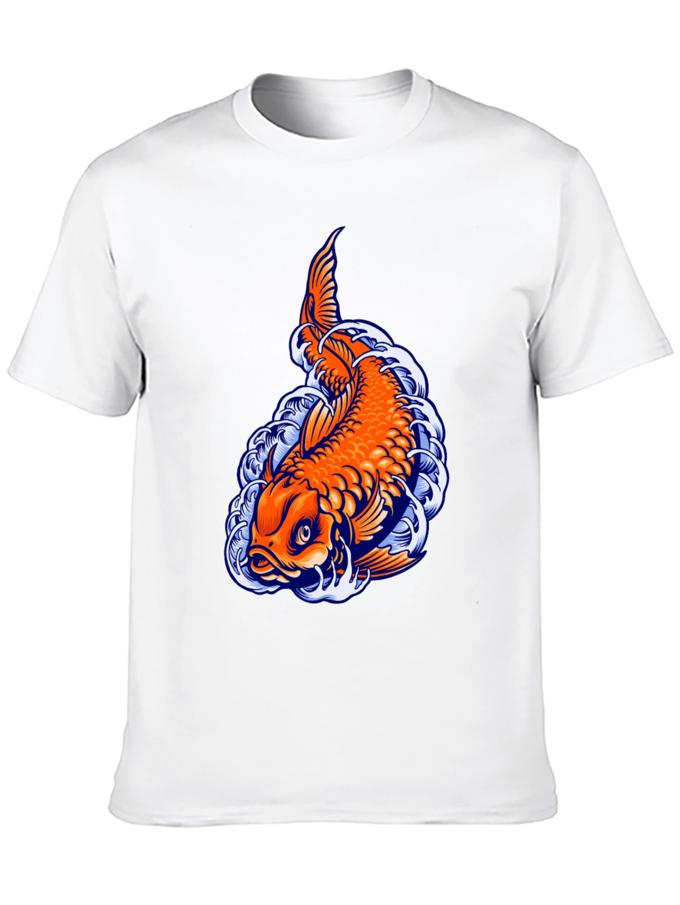Camiseta Negra con Diseño de Carpa Koi