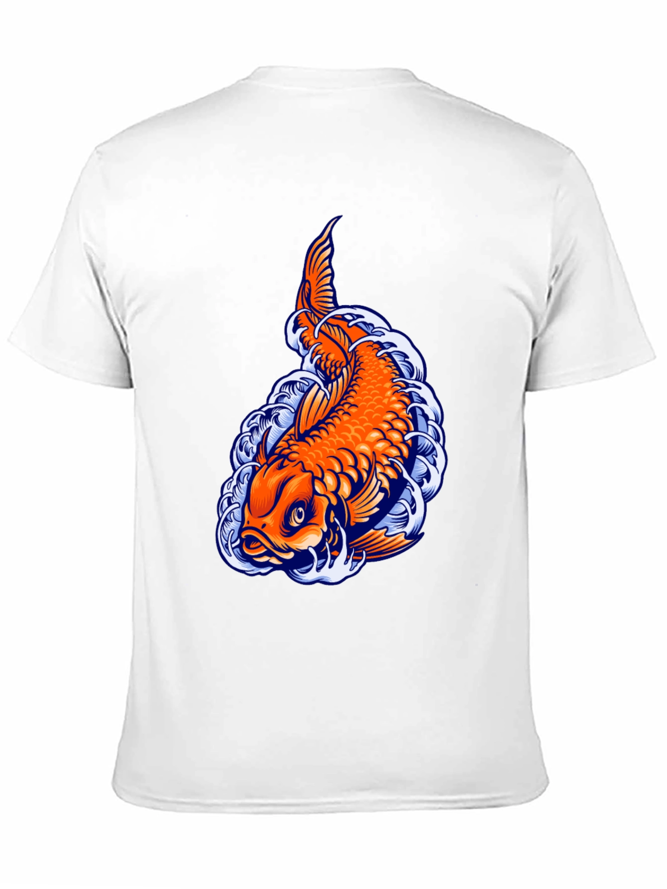 Camiseta Negra con Diseño de Carpa Koi