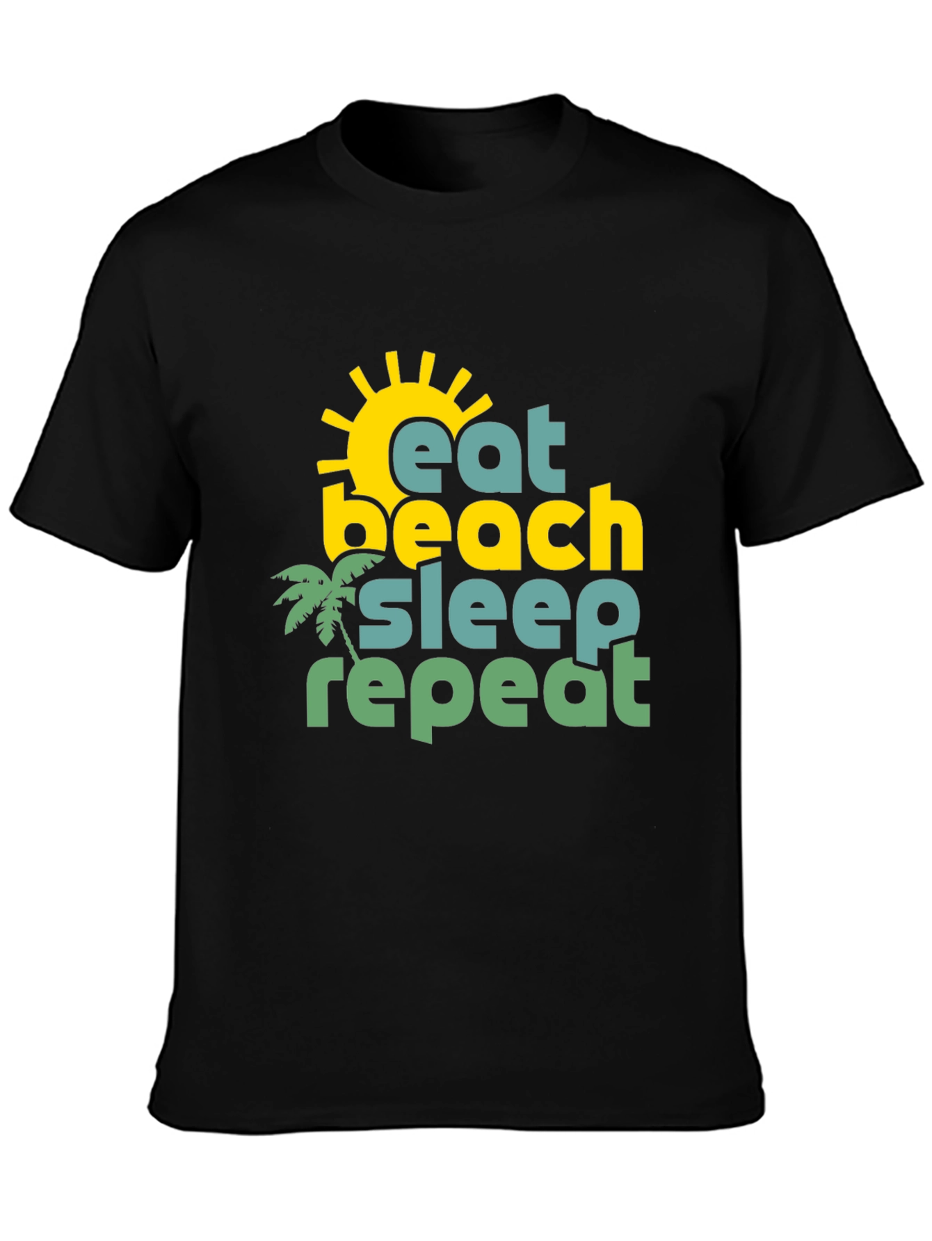 Camiseta Hombre Negra Estampado Verano