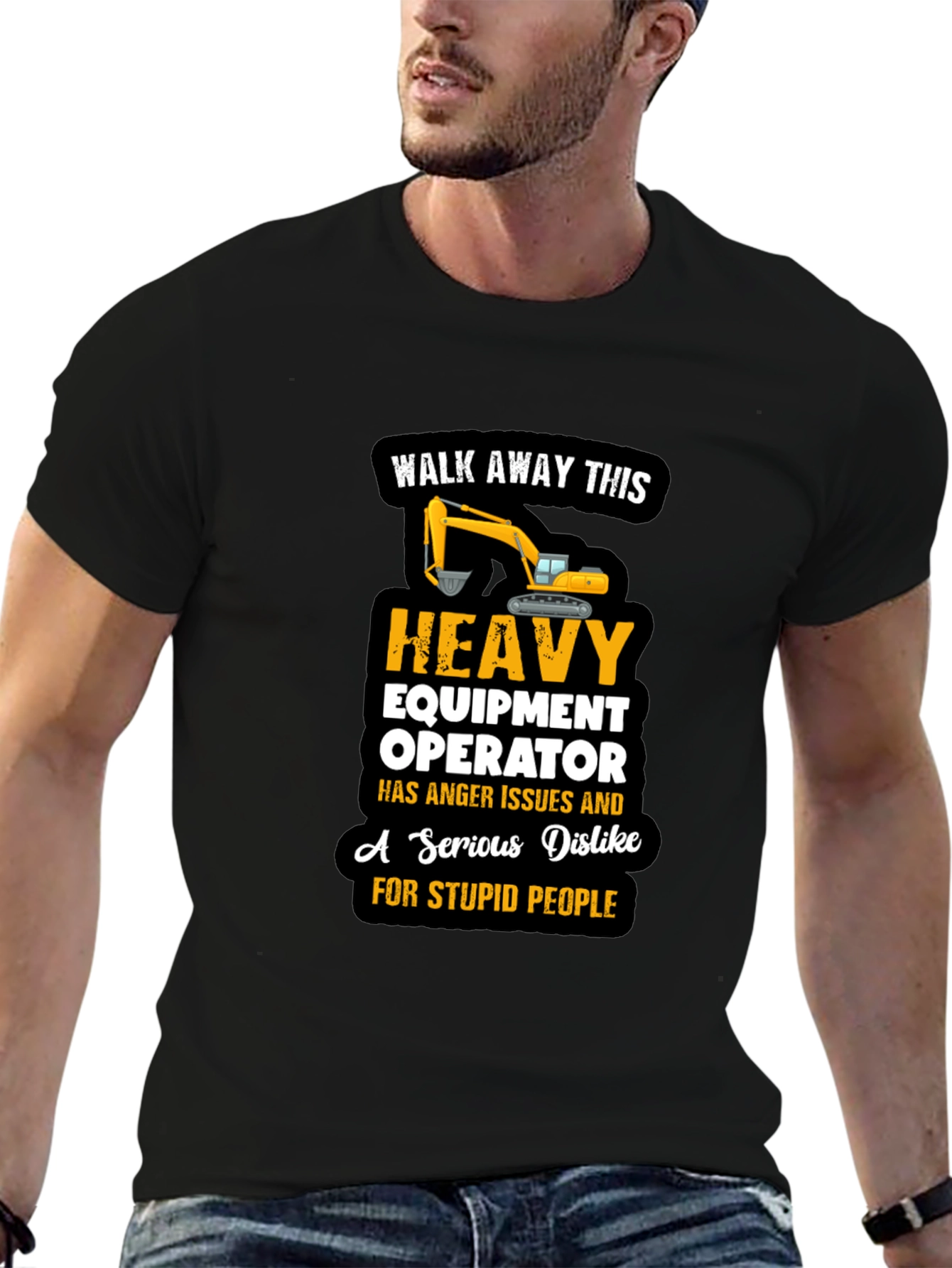 Camiseta Negra Operador Maquinaria Pesada