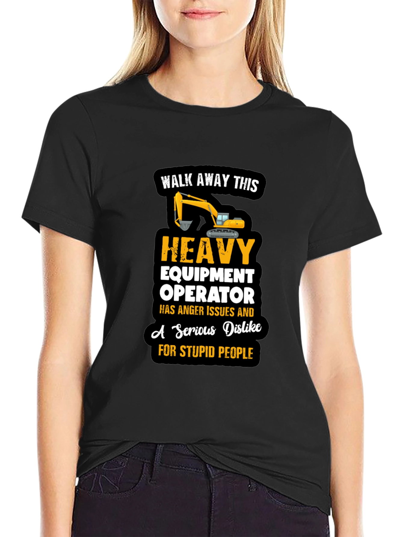 Camiseta Negra Operador Maquinaria Pesada