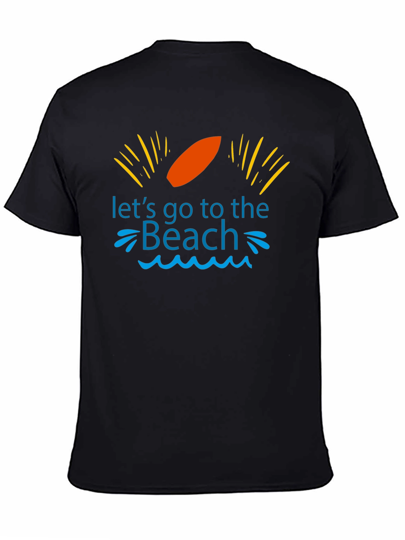 Camiseta Negra Vamos a la Playa para Hombre