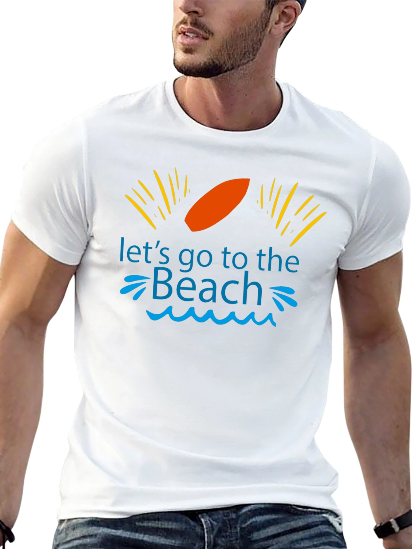 Camiseta Negra Vamos a la Playa para Hombre