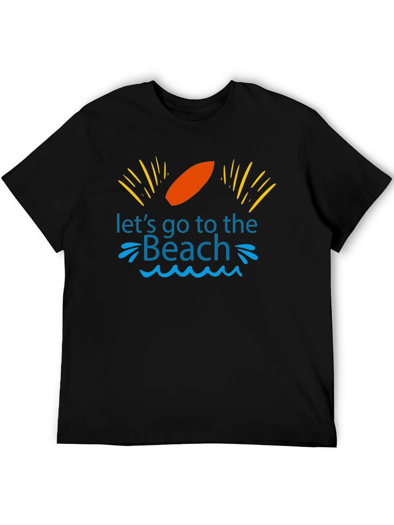 Camiseta Negra Vamos a la Playa para Hombre