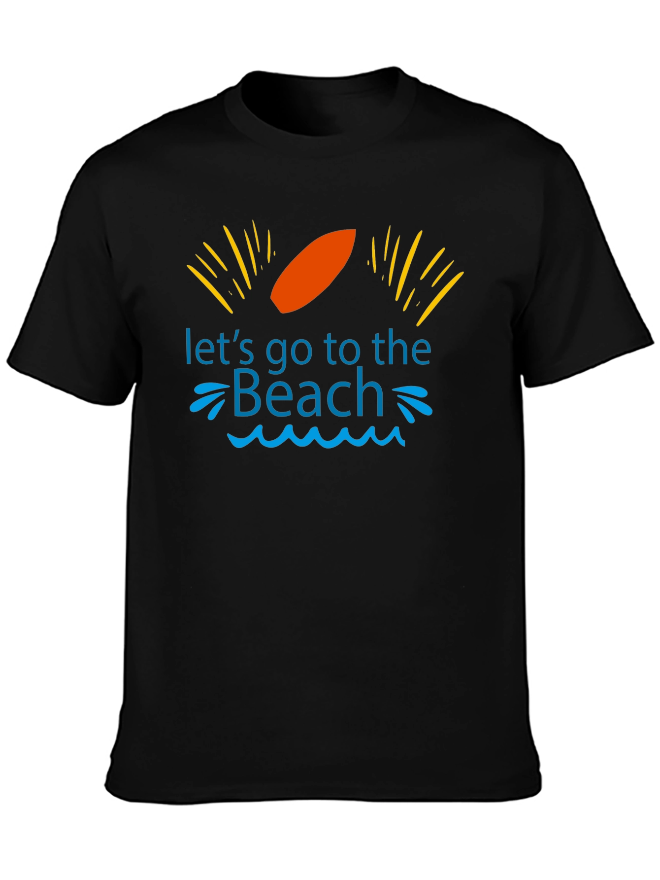 Camiseta Negra Vamos a la Playa para Hombre