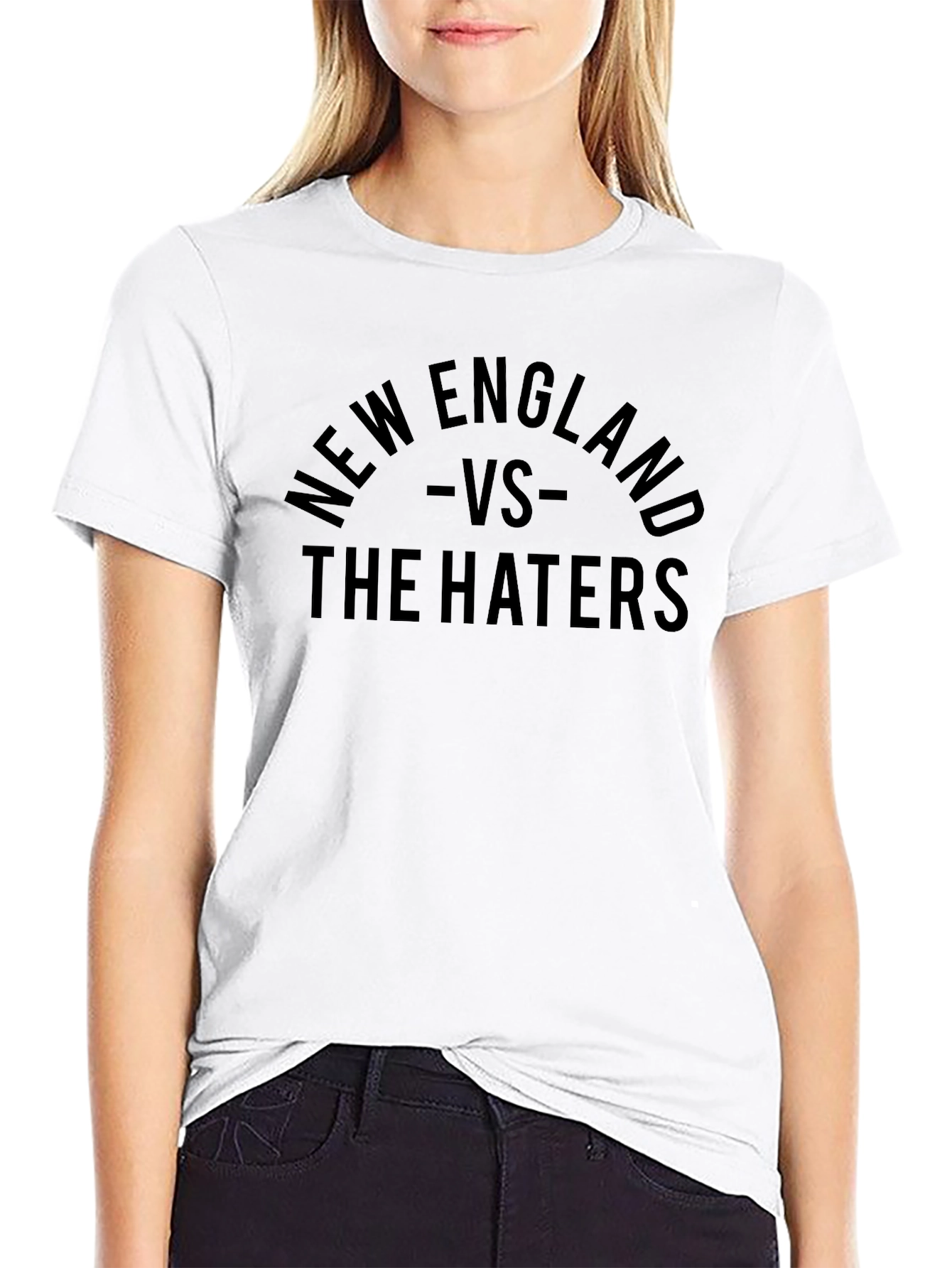 Camiseta Negra New England vs The Haters