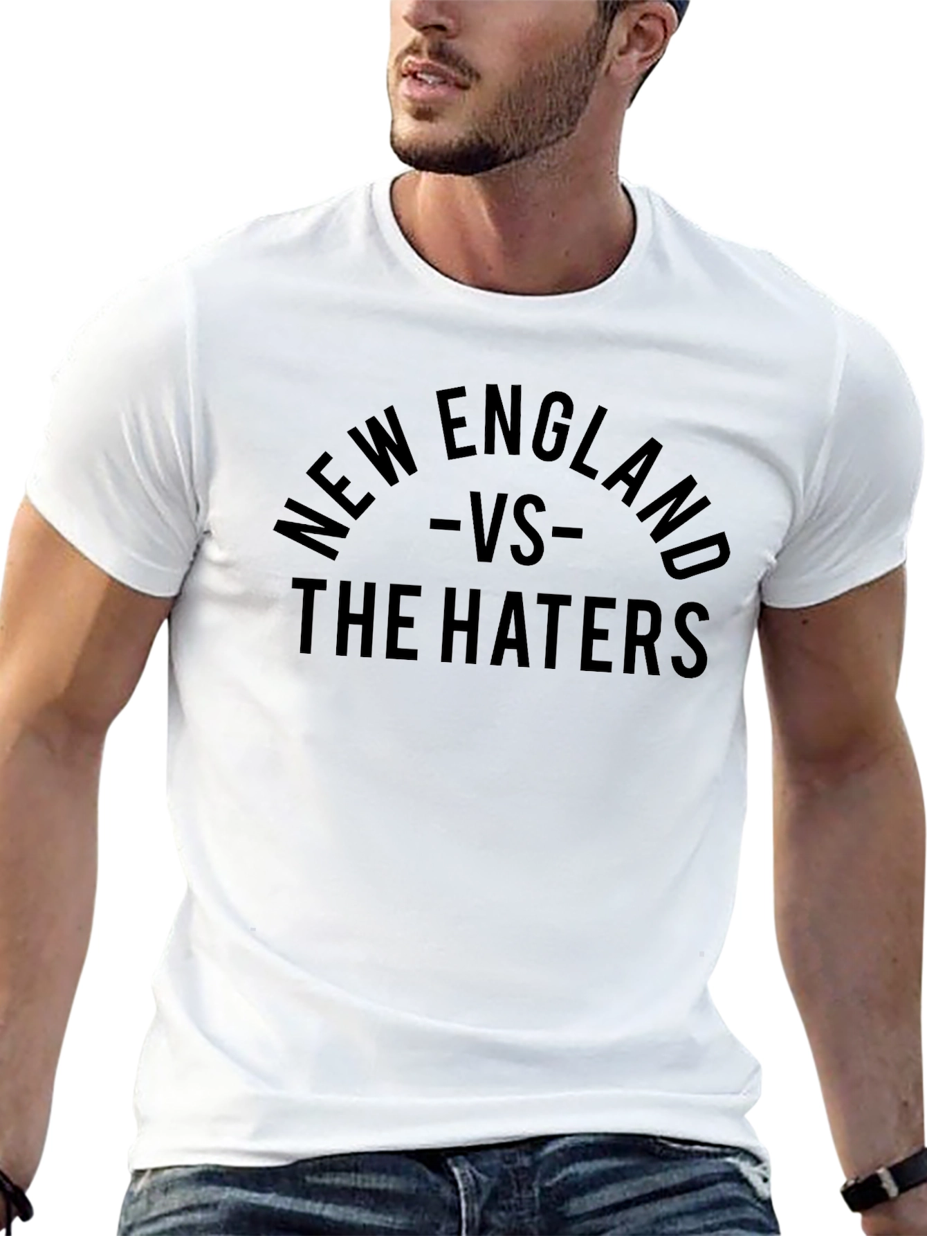 Camiseta Negra New England vs The Haters