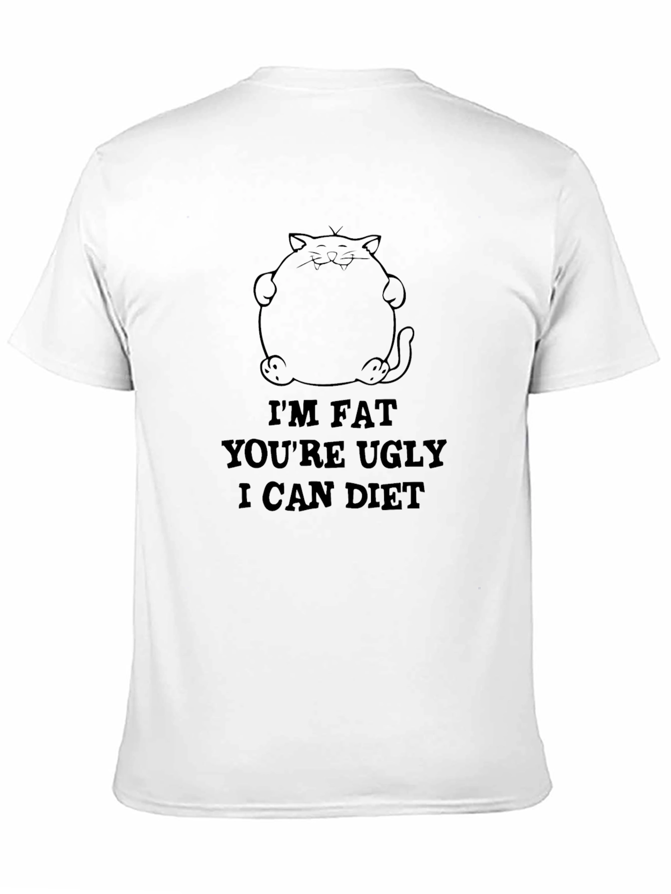 Camiseta Negra con Diseño de Gato y Frase Divertida