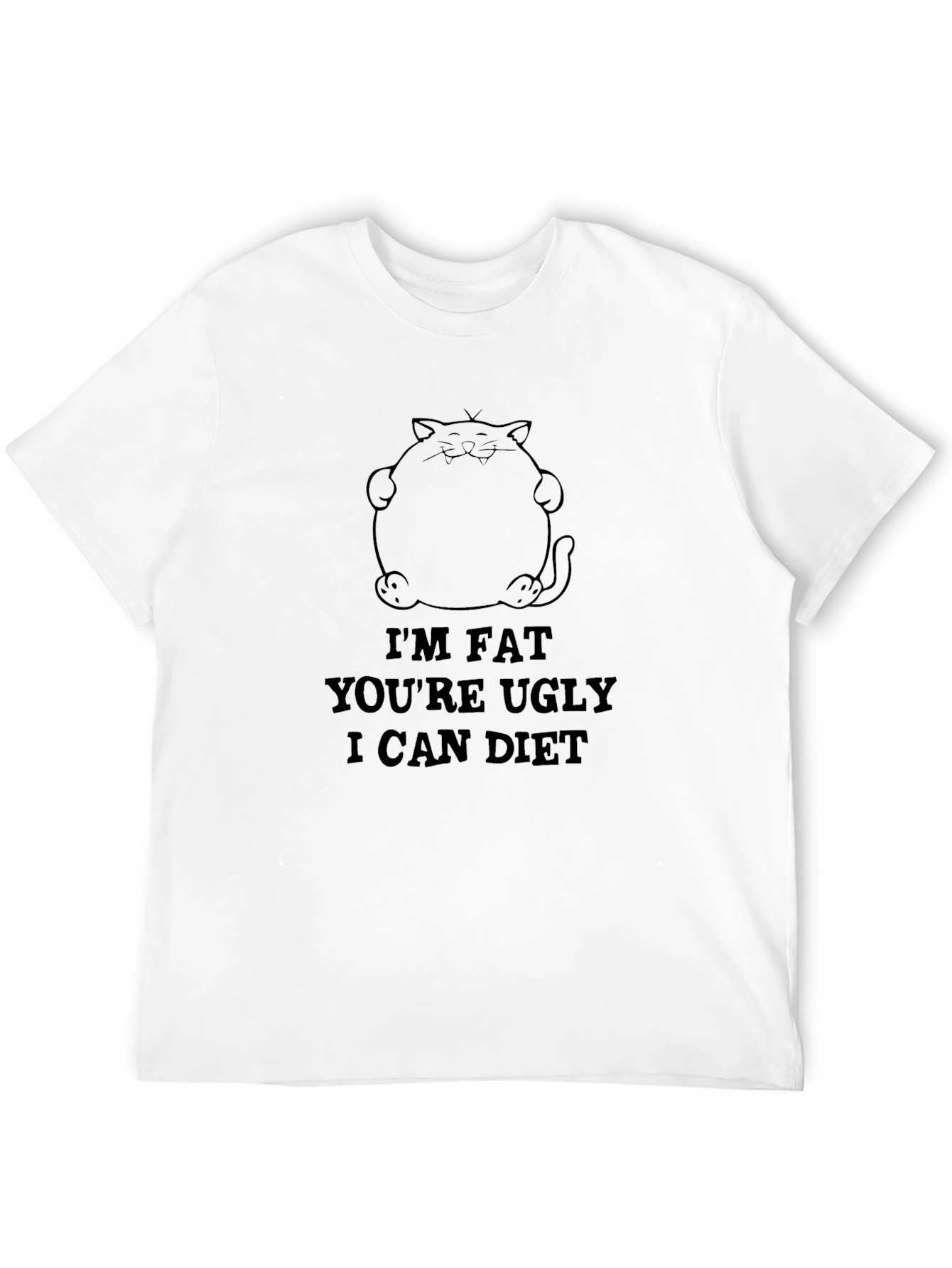 Camiseta Negra con Diseño de Gato y Frase Divertida