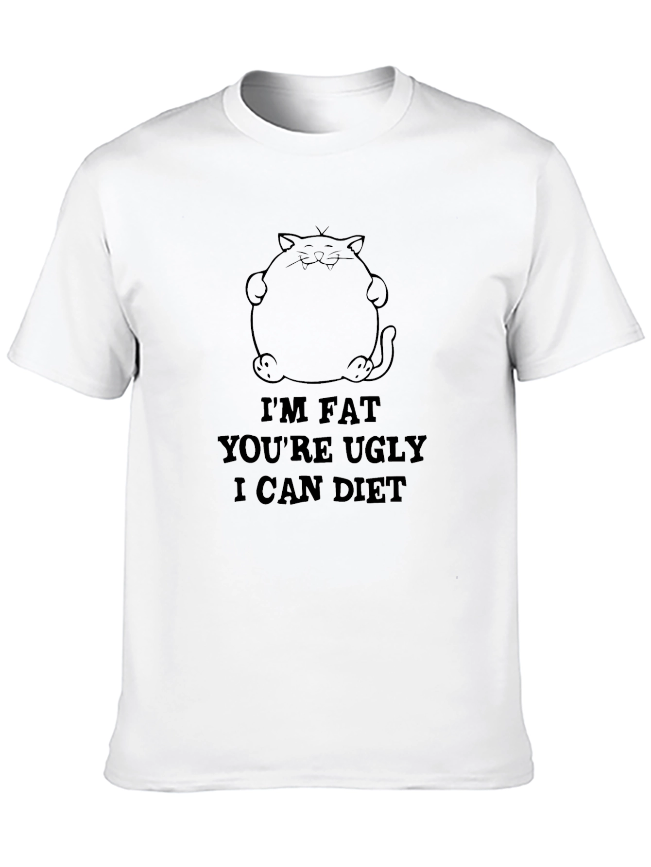 Camiseta Negra con Diseño de Gato y Frase Divertida