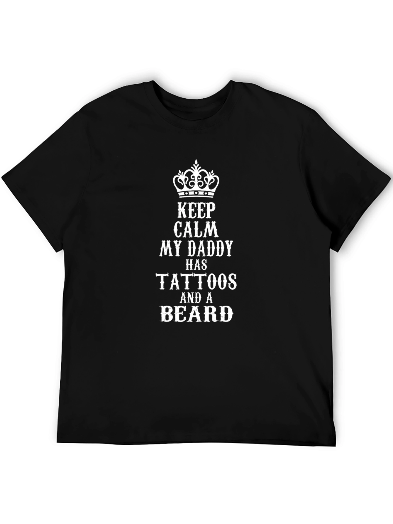 Camiseta Negra: Mi Papá Tiene Tatuajes y Barba