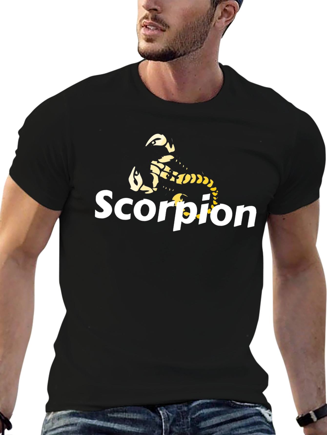 Camiseta Negra Hombre - Diseño Escorpión