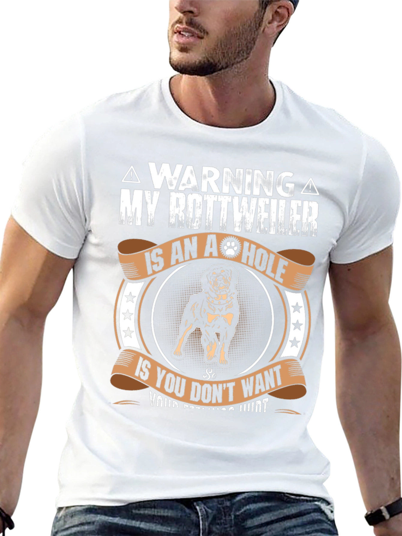 Camiseta Rottweiler con Advertencia