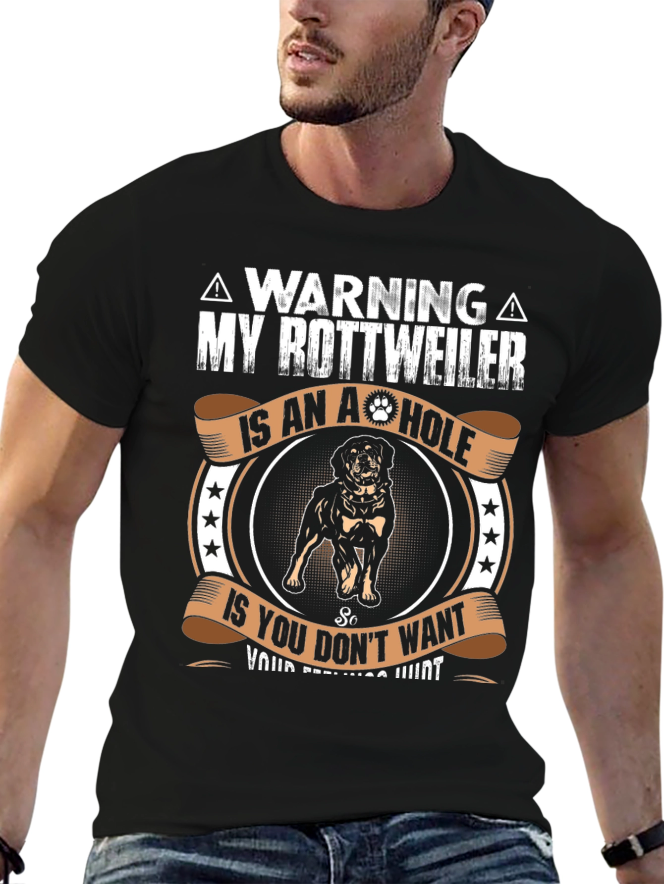 Camiseta Rottweiler con Advertencia
