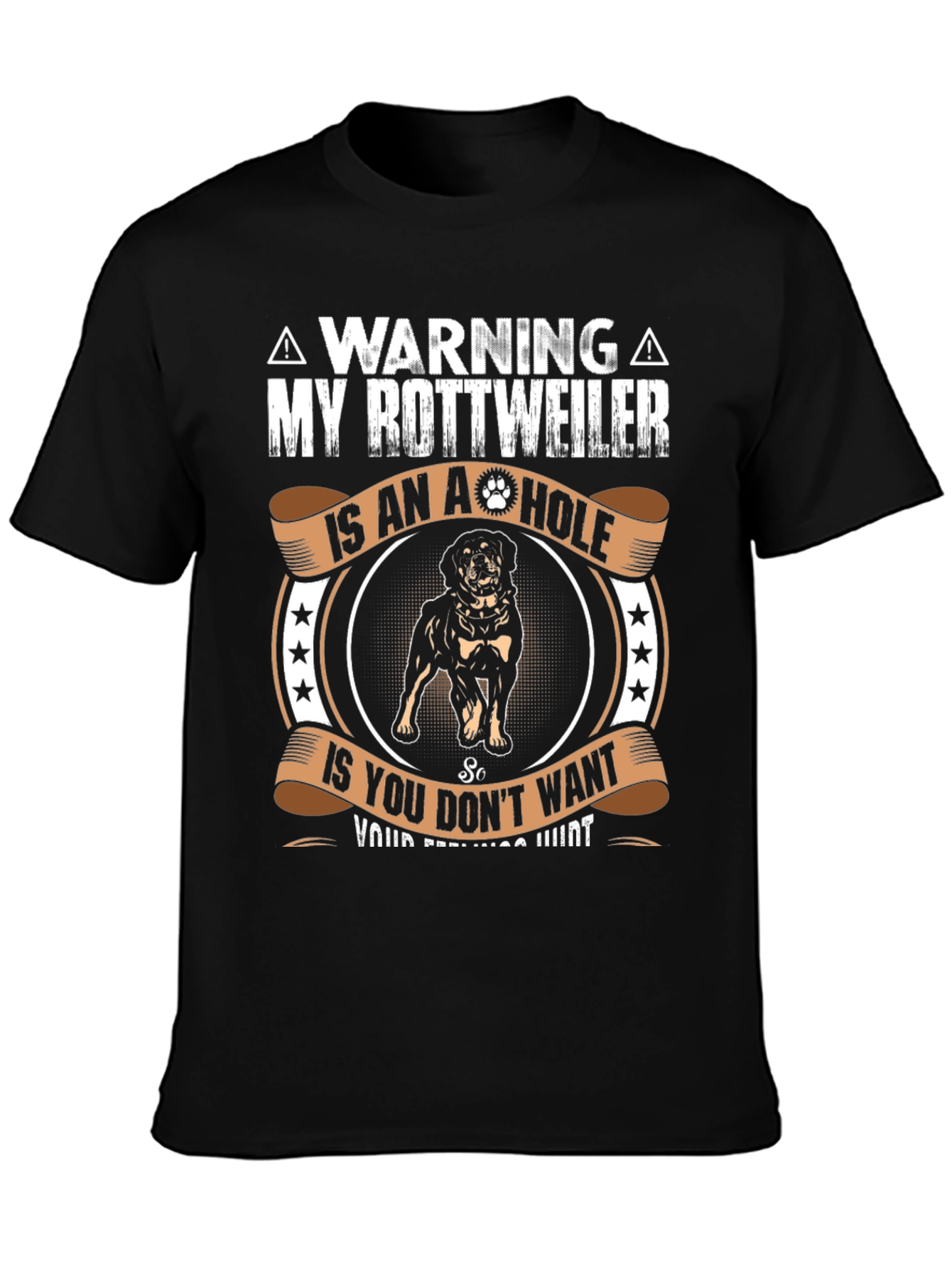 Camiseta Rottweiler con Advertencia