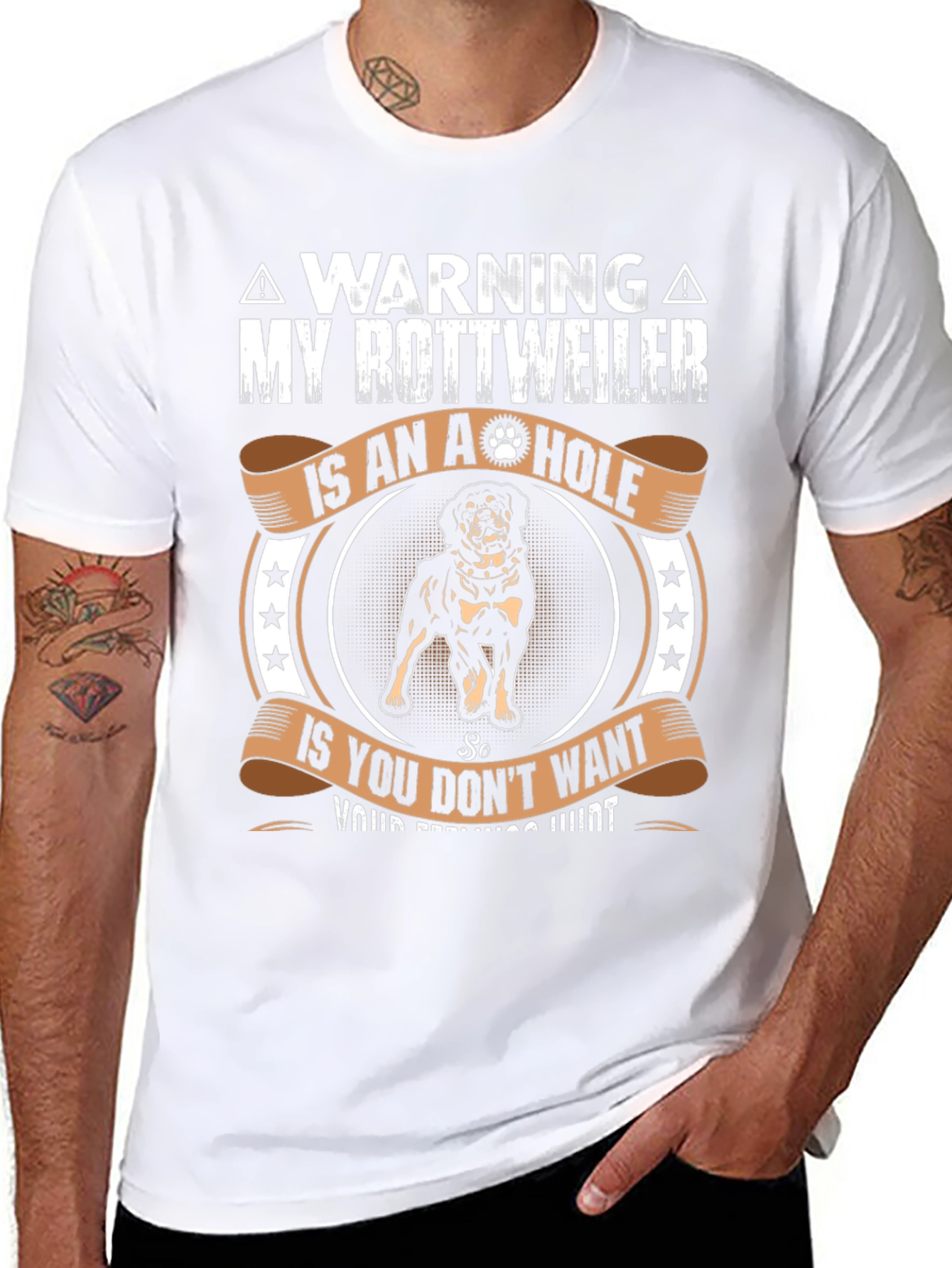Camiseta Rottweiler con Advertencia