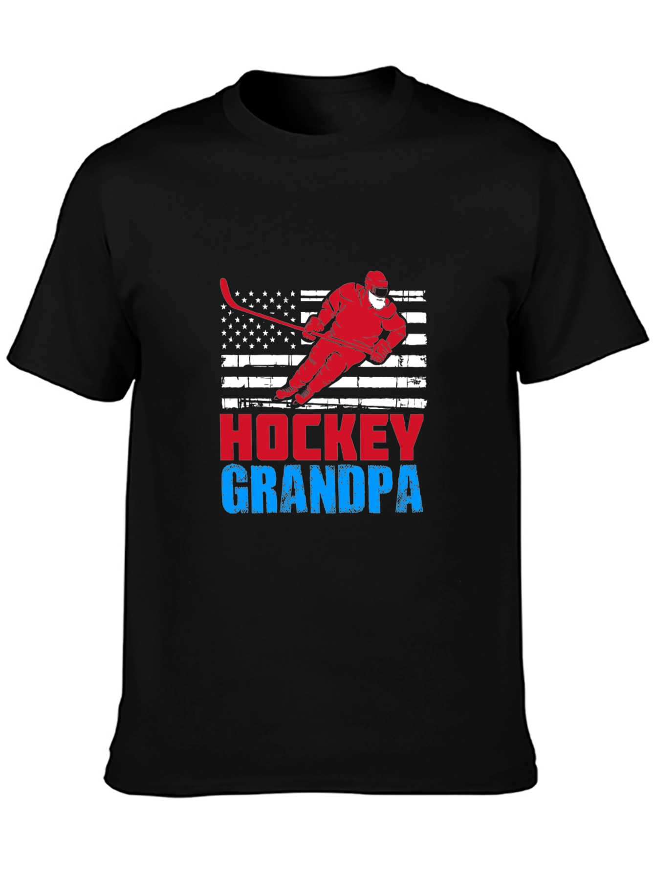 Camiseta Negra Hockey Abuelo Diseño Patriótico