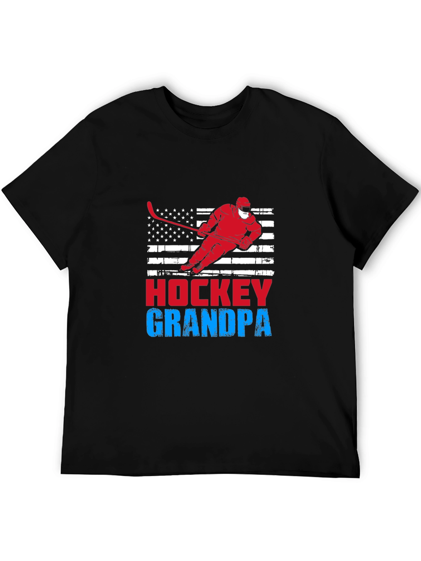 Camiseta Negra Hockey Abuelo Diseño Patriótico
