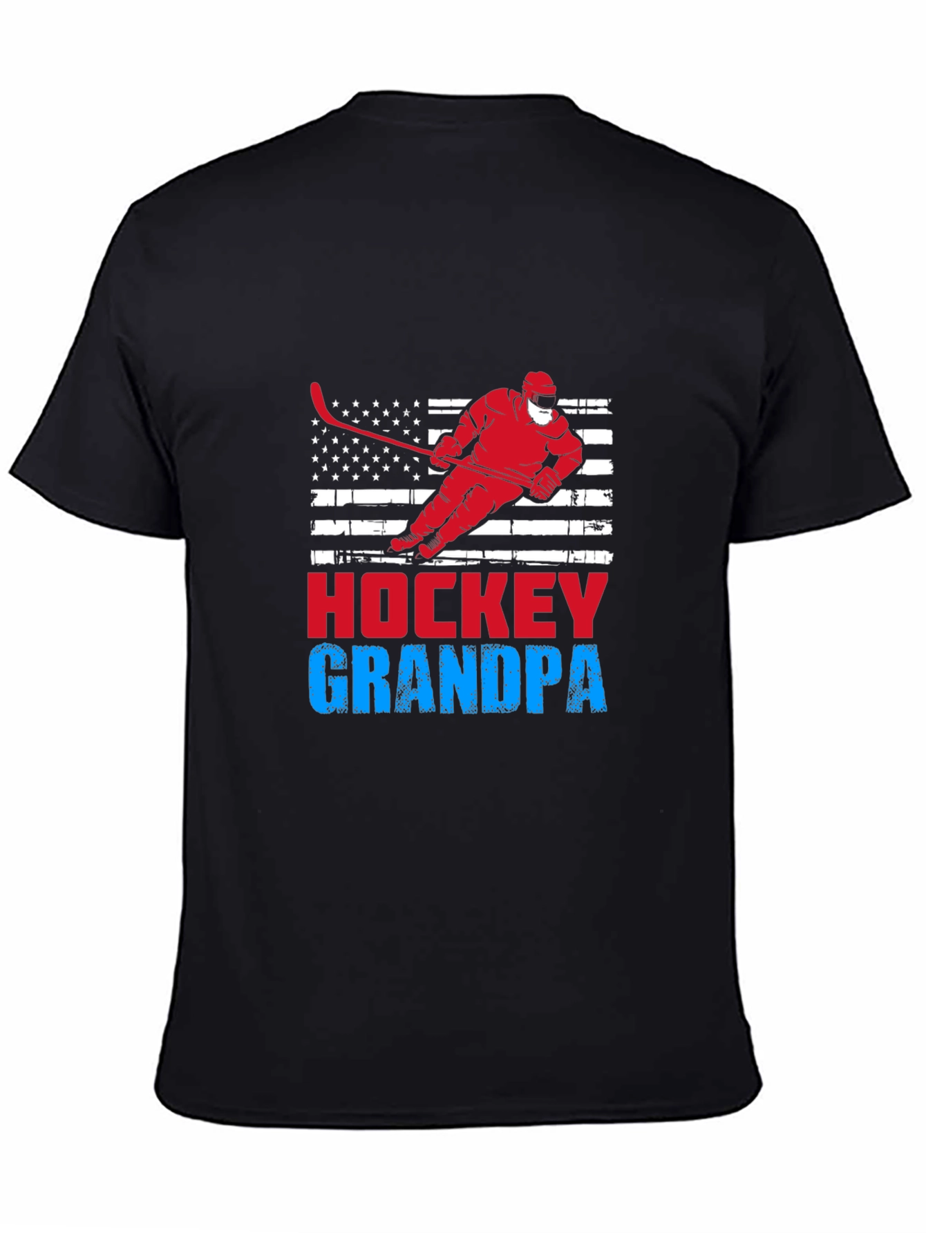 Camiseta Negra Hockey Abuelo Diseño Patriótico