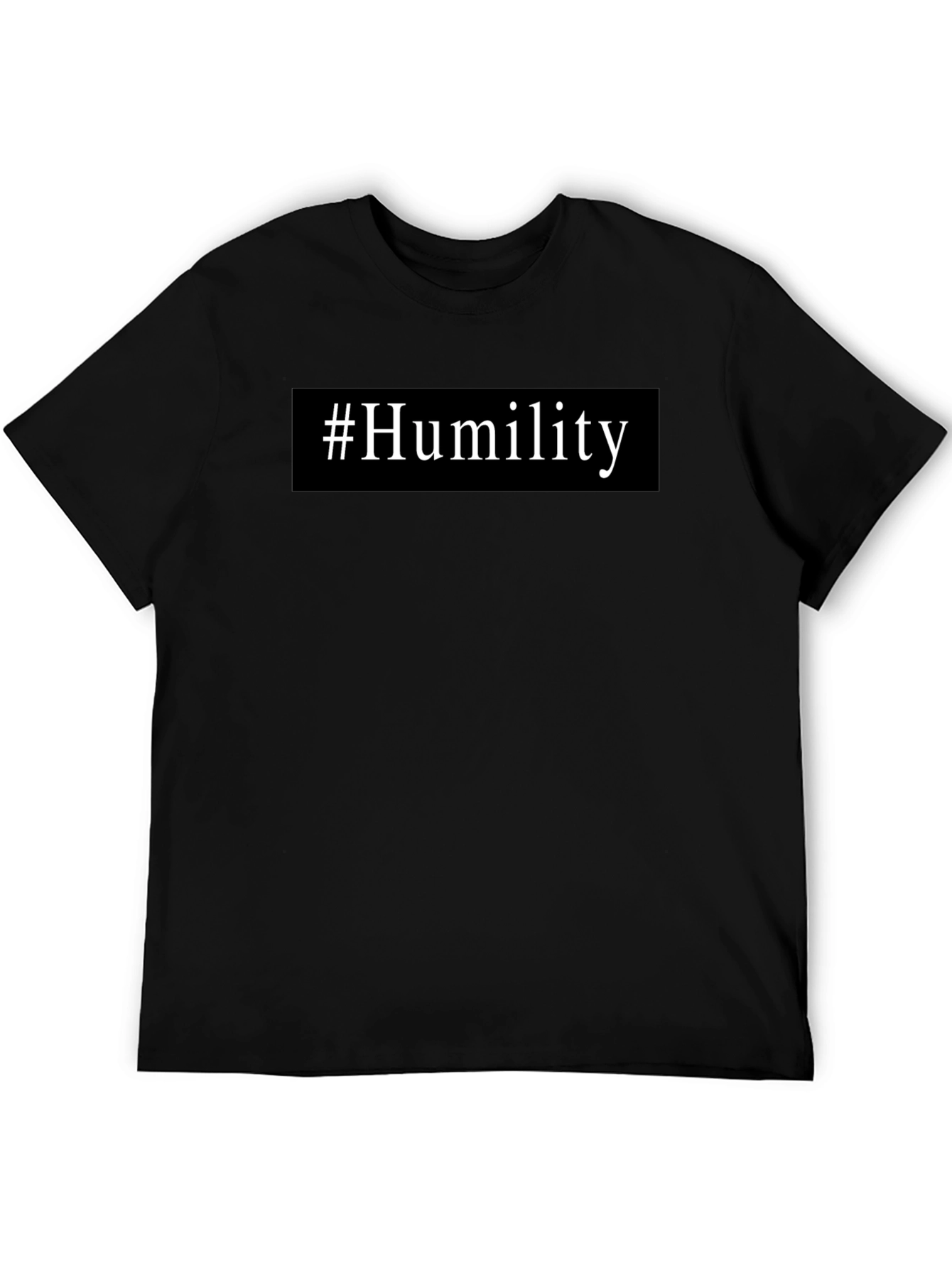 Camiseta Negra #Humildad Casual Hombre