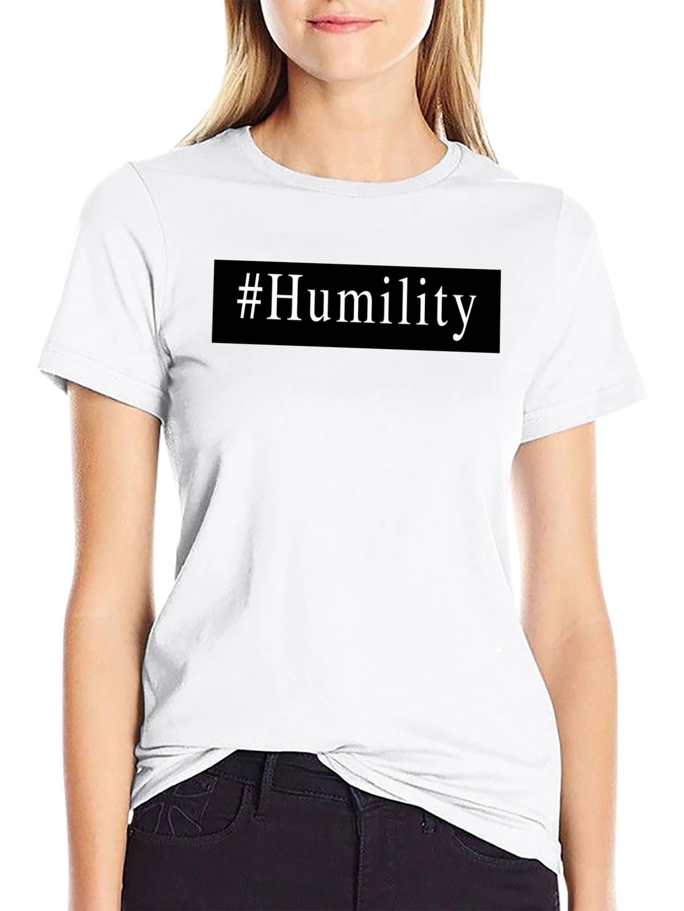 Camiseta Negra #Humildad Casual Hombre