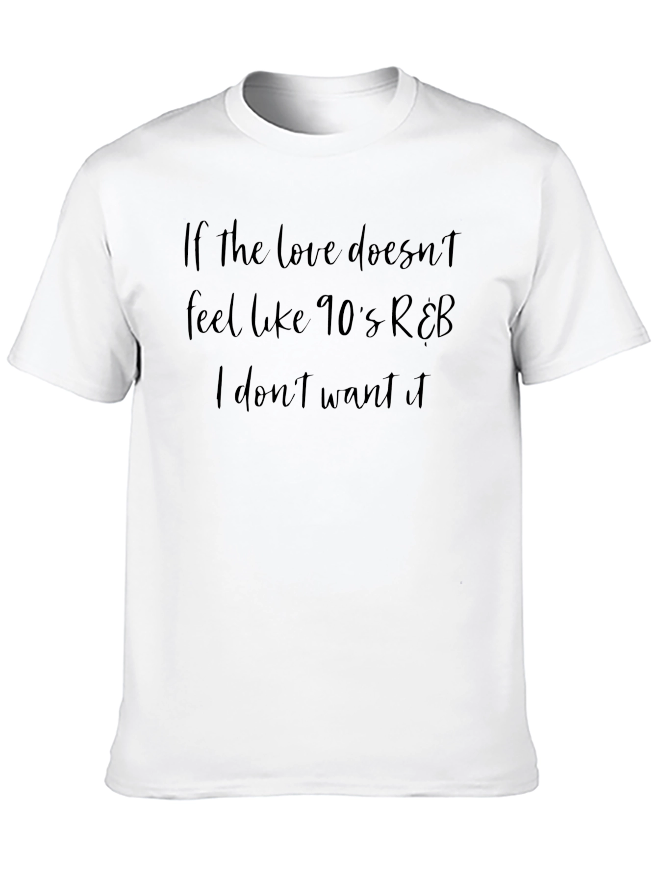 Camiseta Negra con Frase Nostálgica R&B de los 90
