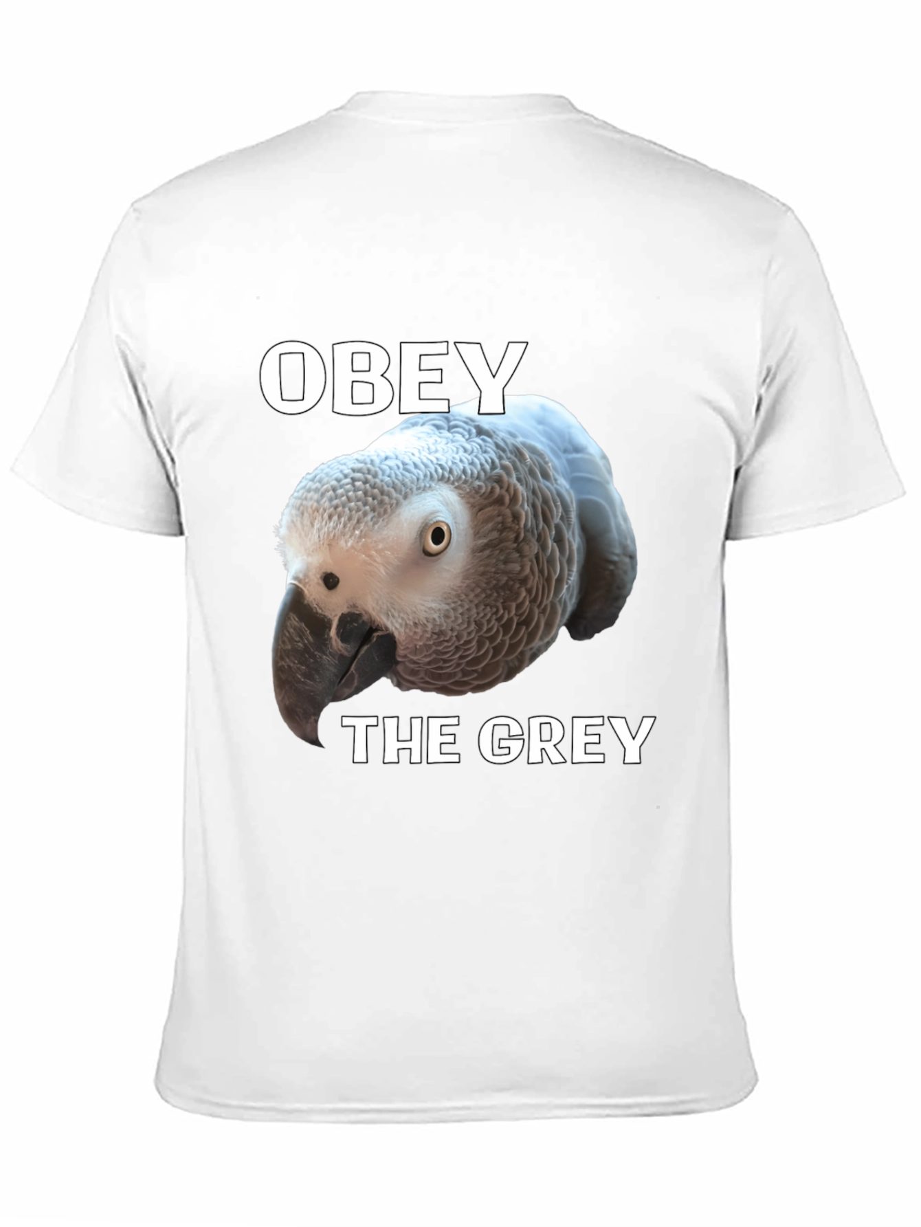 Camiseta Negra Obey The Grey con Loro Africano