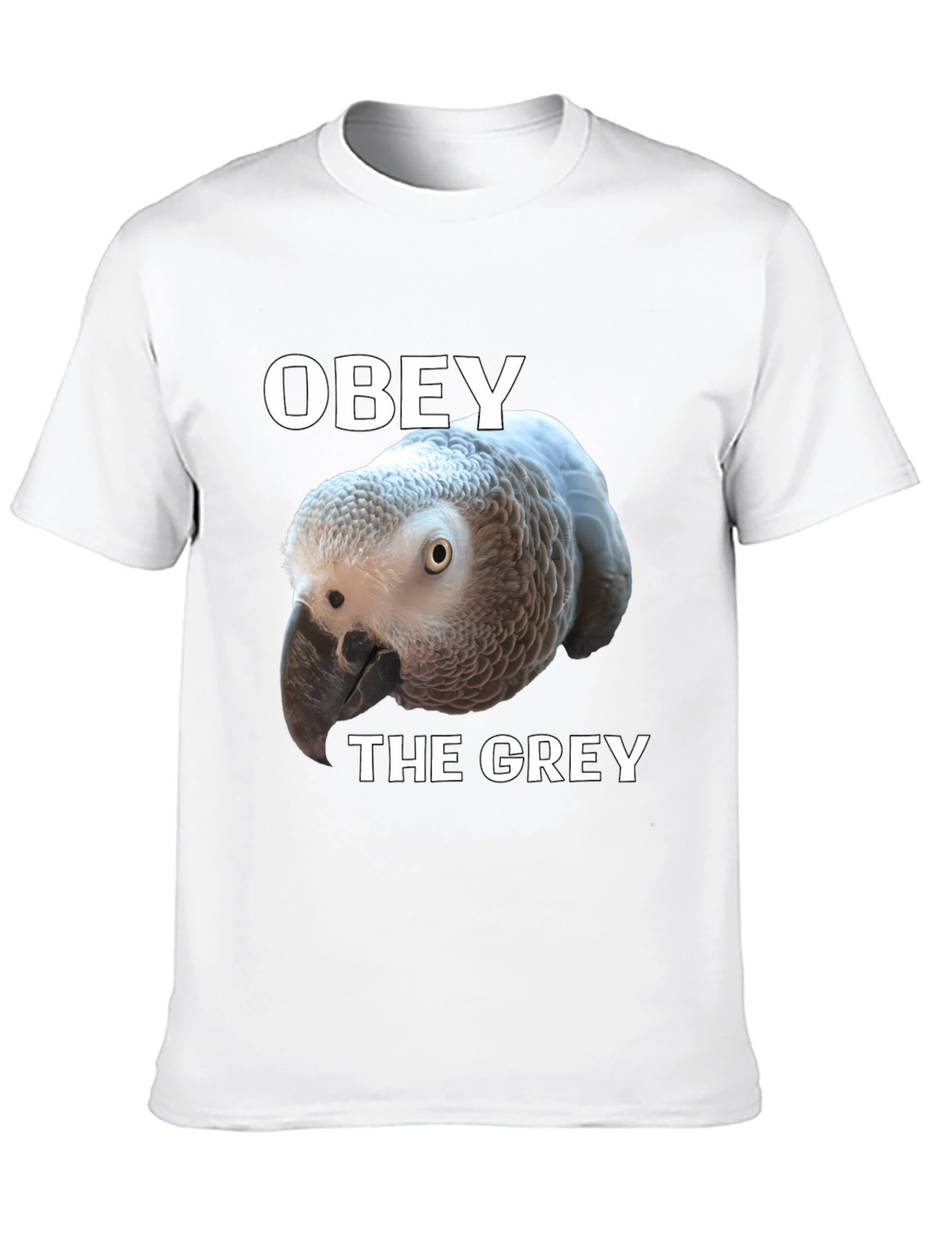 Camiseta Negra Obey The Grey con Loro Africano
